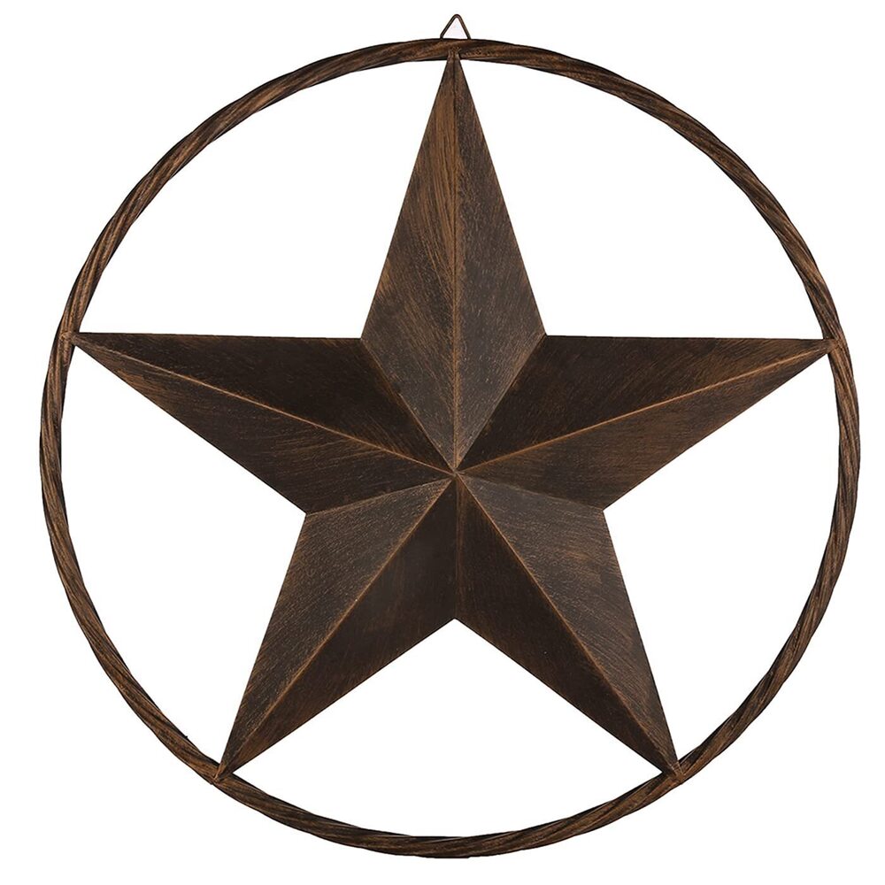9195 31.5" Large Metal Barn Star Circle Rustic Style Outdoor Decorative